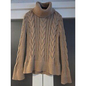 Banana Republic Cable Knit Turtleneck Sweater - Beige